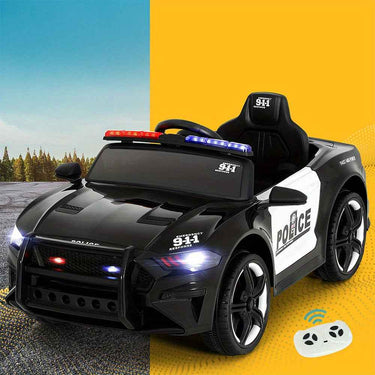 Ford Mustang GT350 Police Inspired Kids Ride on Car with Remote Control Battery Powered 12V Black